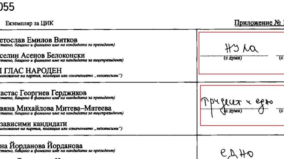 Гласове за проф. Герджиков са записани на името на друг кандидат`